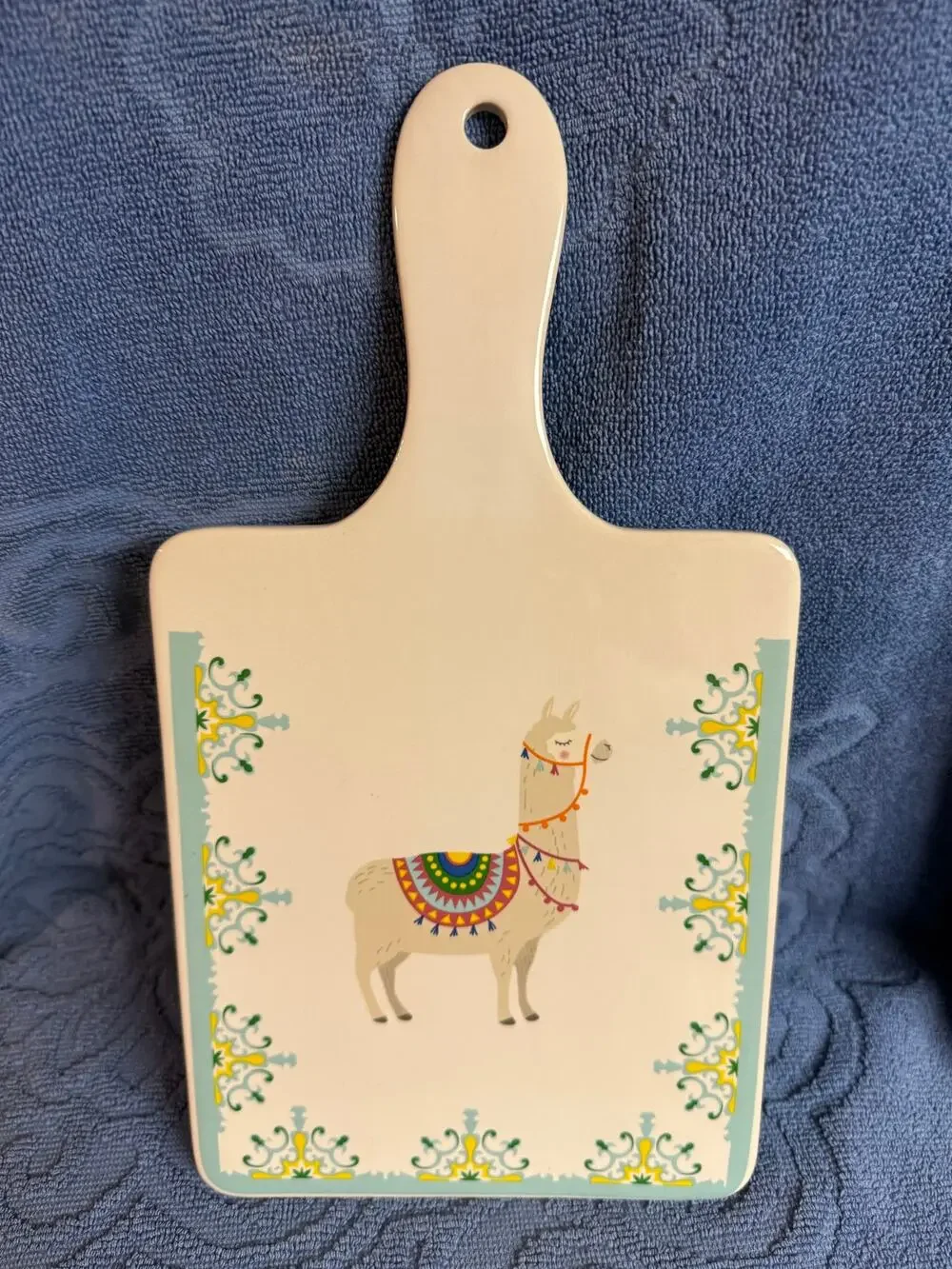 Glass Llama Charcuterie Board, 12 in, Cutting Board, Whimsical